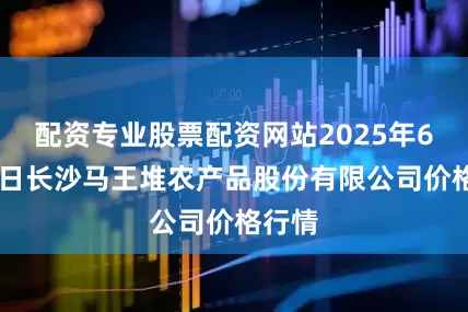 配资专业股票配资网站2025年6月30日长沙马王堆农产品股份有限公司价格行情